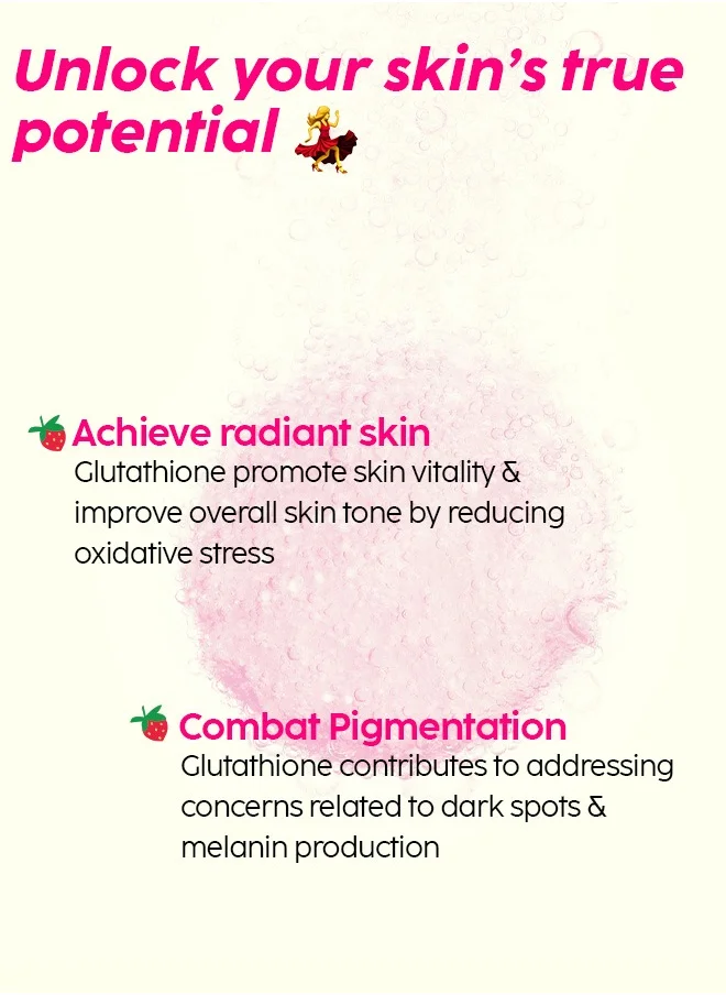 PLIX THE PLANT FIX Glutathione Skin Glow 90 Effervescent Tablets 500MG Pack Of 6, Strawberry Flavour