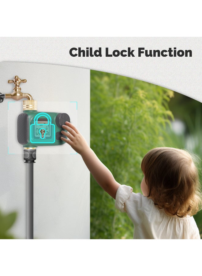 مويس مؤقت الرشاشات، مدخل ومخرج نحاسي، وحدة تحكم ري أوتوماتيكية قابلة للبرمجة، تأخير هطول المطر، ري يدوي، مؤقتات خراطيم مياه لمنطقة واحدة للحدائق والمروج وأنظمة الخراطيم - Image 5