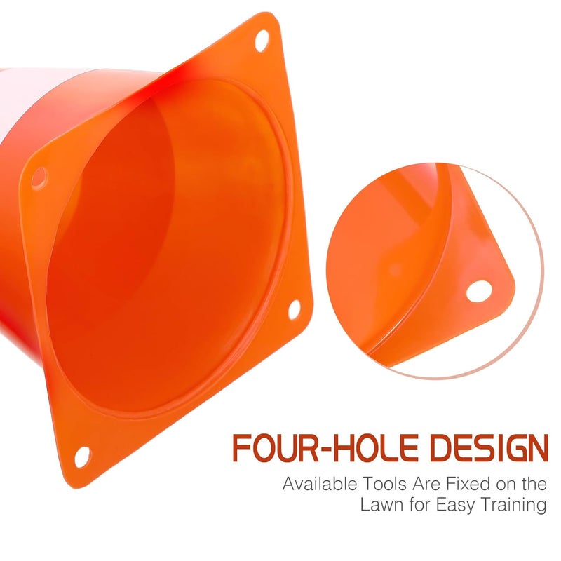 6pcs Small Traffic Cones Warning Cones Set Orange Pe Material 133x133x230mm for Parking Lot Protection Training Road Construction - Image 3