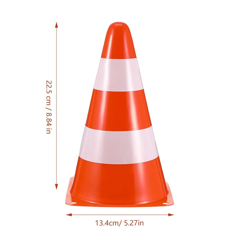 6pcs Small Traffic Cones Warning Cones Set Orange Pe Material 133x133x230mm for Parking Lot Protection Training Road Construction - Image 2