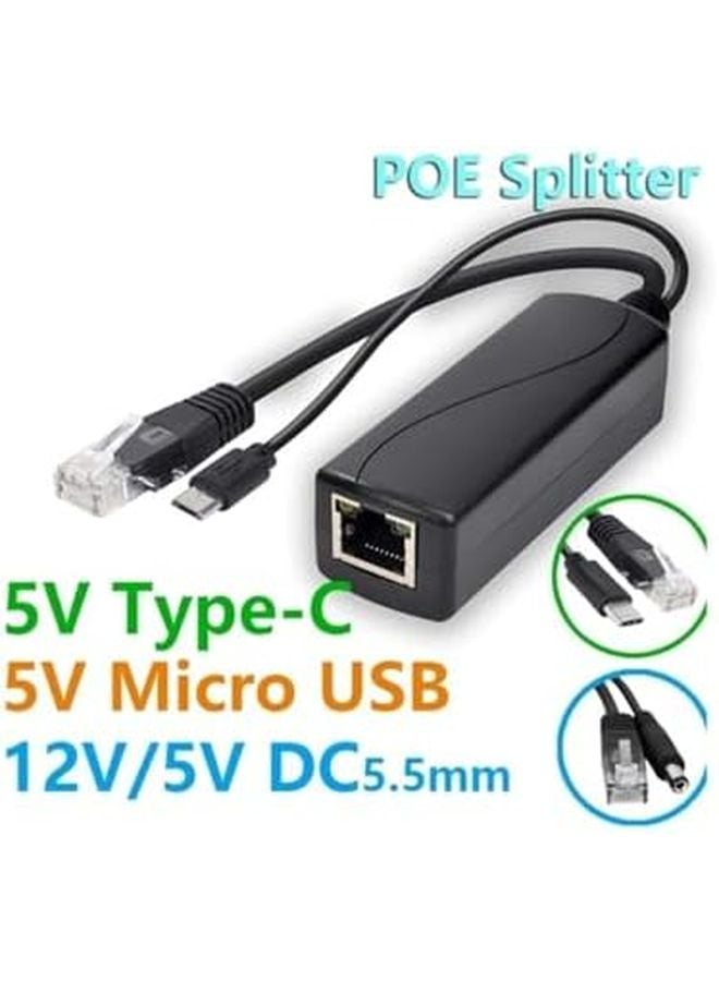Micro U PoE Splitter 48V to 5V DC 5 5x2 1 with DC 3 5x1 35 Size DC 3 5 1 35 - Image 3