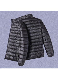 Slim Winter Jacket for Men Trendy Weatherproof Coat Black stand collar [special sale for 1 day]]