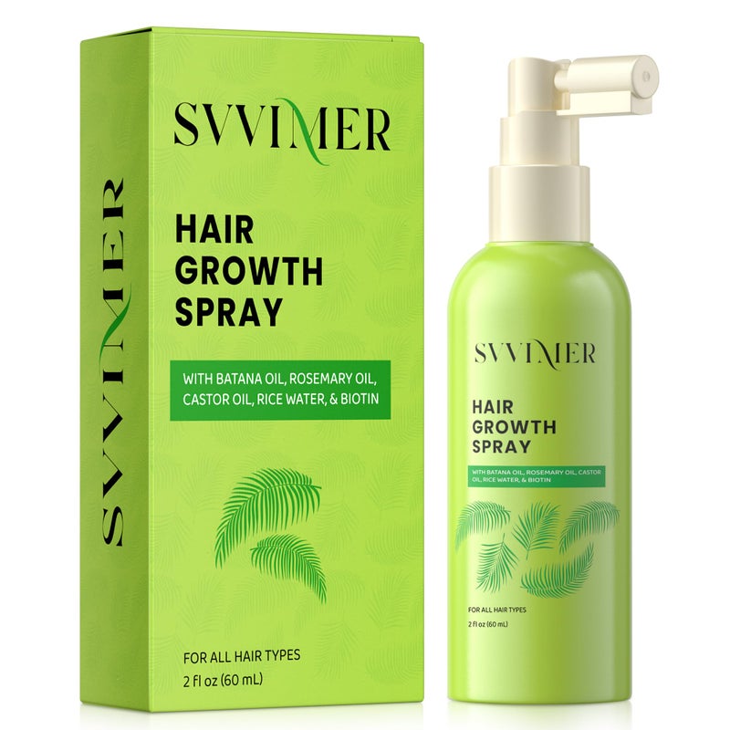 Svvimer Hair Growth Serum Spray - with Rosemary Batana Oil Biotin for Hair Loss and Thinning Hair - Thicker Fuller Hair for Women Men 2 Fl Oz (Pack of 1) - Image 1