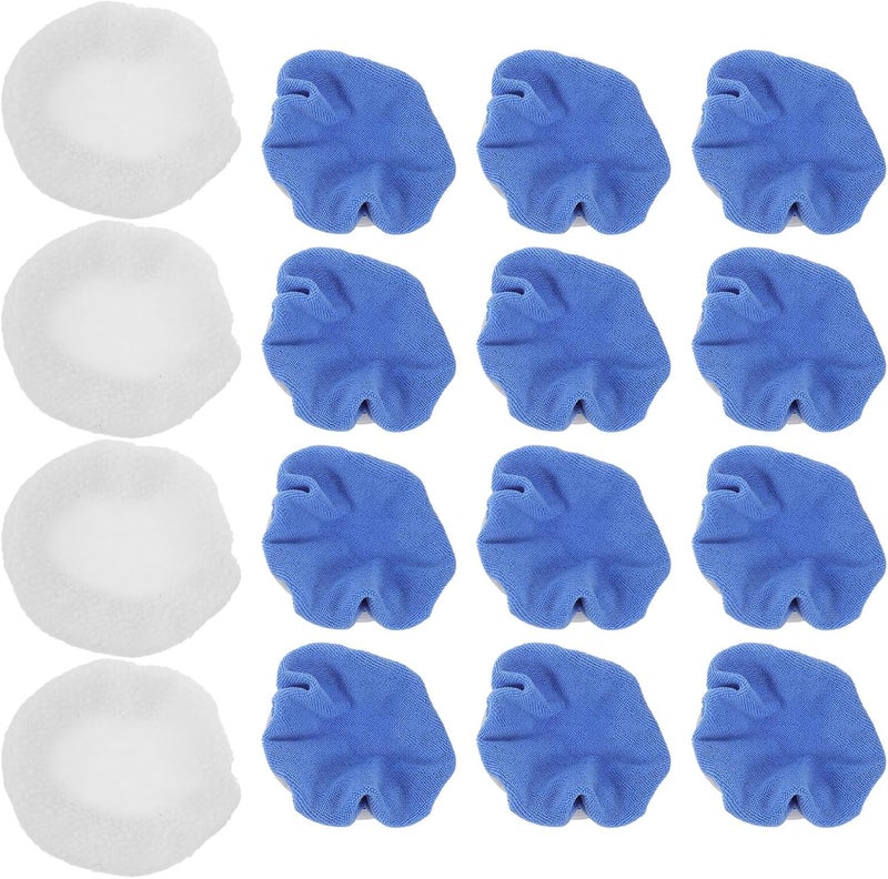 Tiered purchase options SHINEOFI 16pcs Car Polishing Pad Bonnet Set Microfiber Fiber Buffing Covers for Vehicle Waxing and Detailing, Auto Buffer Applicator Covers for Car Care Maintenance Varied dimensions - Image 1