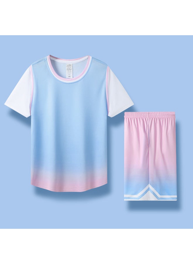 Basketball Uniform Jersey Female College Students Children Gradient Breathable Compeion Training Team Uniform Suit Diy Watermark