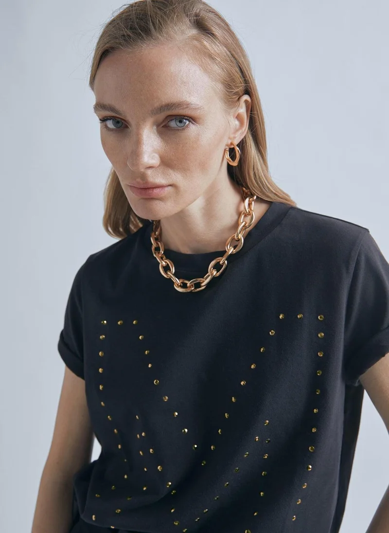 Lola Casademunt T-shirt with M rhinestone detail