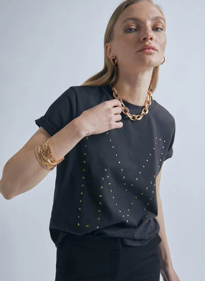 Lola Casademunt T-shirt with M rhinestone detail