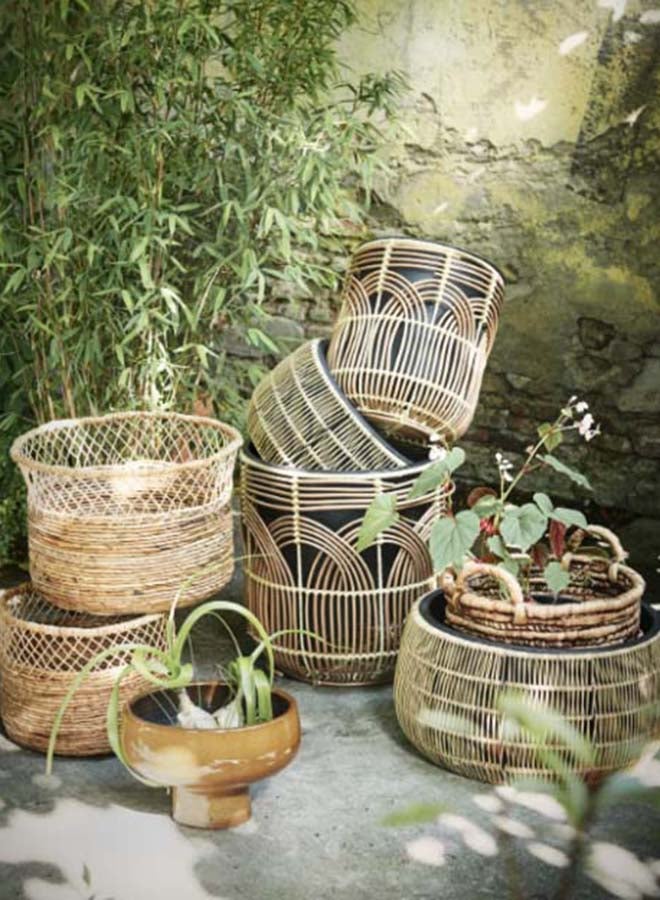 Suncoast Pancho Rattan Round Planter Bowl (S)-Brown  - Image 2