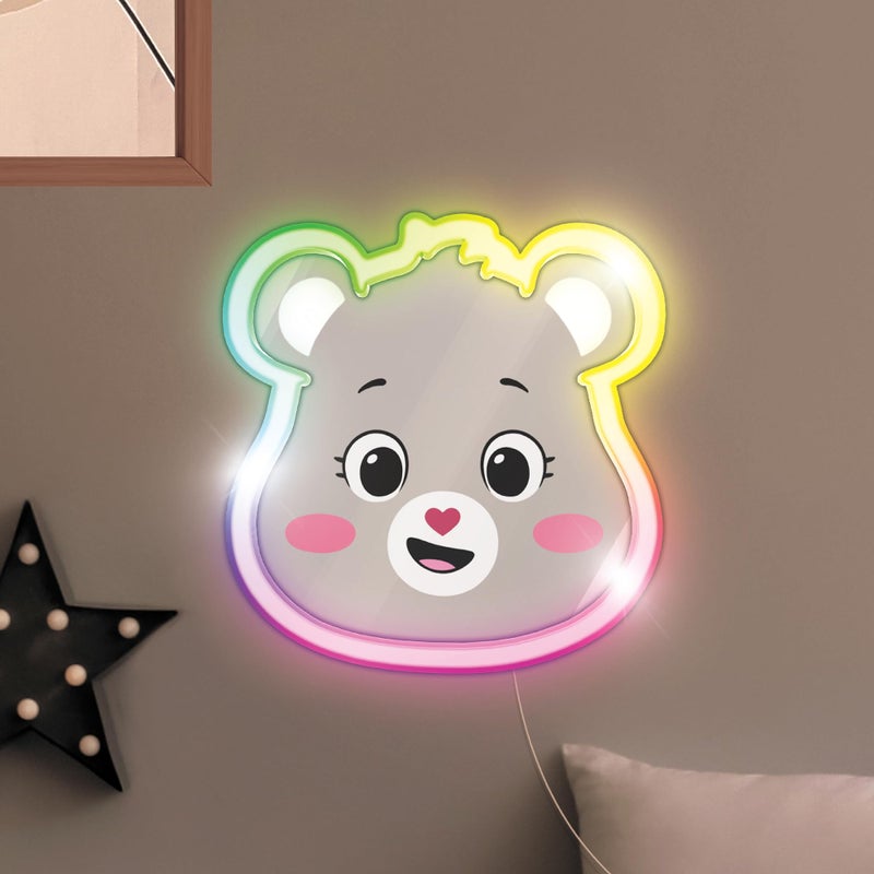 Care Bears Neon Wall Decor with Multicolored Ambient Lighting â€“ USB Powered LED Light for Kids' Room Decor â€“ Cheer Bear Character, Rainbow Glow â€“ Perfect for Bedrooms, Nurseries, and Playrooms - Image 2
