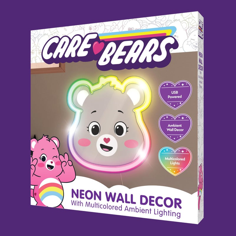Care Bears Neon Wall Decor with Multicolored Ambient Lighting â€“ USB Powered LED Light for Kids' Room Decor â€“ Cheer Bear Character, Rainbow Glow â€“ Perfect for Bedrooms, Nurseries, and Playrooms - Image 3