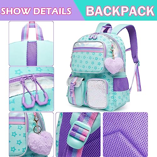 Meetbelify Aesthetic Backpack with Lunch Box Pencil Case for Elementary Students - Cute Bookbag for Girls 8-10 - Image 5