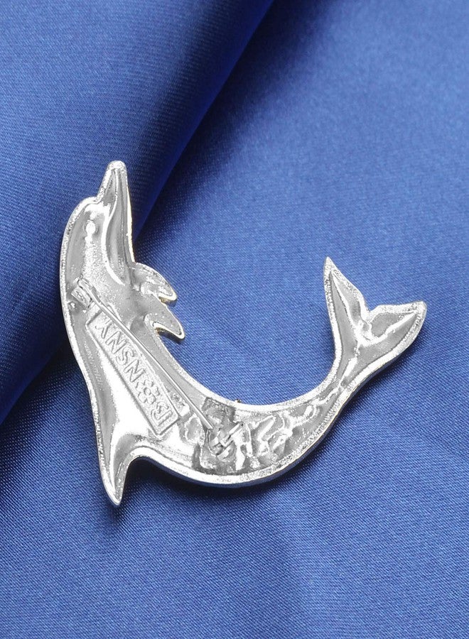 DUOWEI Alloy Enamel Rhinestone Floral Dolphin Brooches Sweet Animals Pin Clothes Scarf Accessories Women Jewelry Gift (Blue) - Image 5