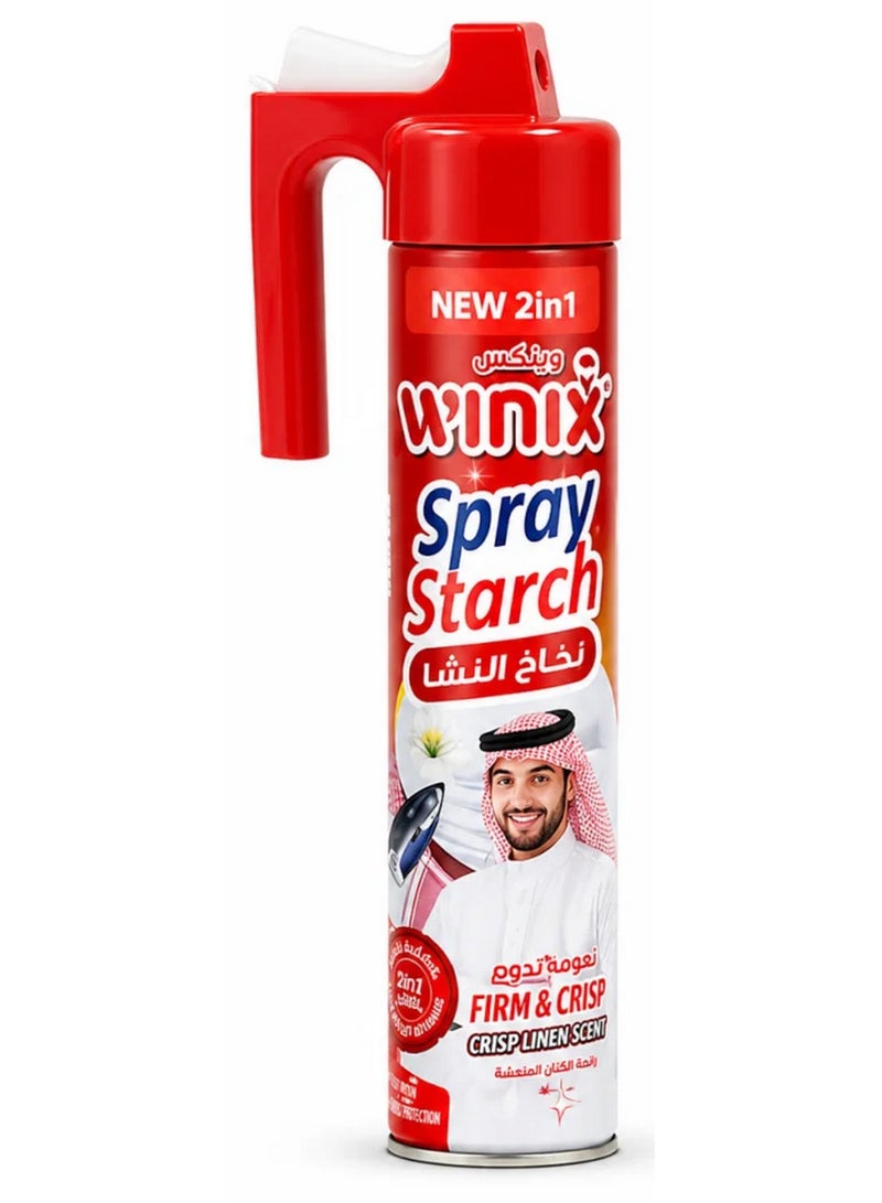 2-in-1 Spray Starch with Easy Ironing Aid Firm & Crisp Finish Fabric Care Spray for Clothes Crisp Linen Scent  500 ML