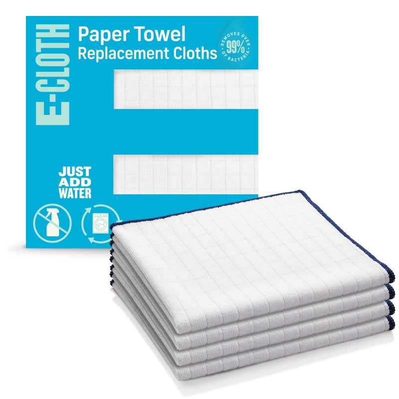 e-cloth ECloth Reusable Paper Towel Replacement Cloth Premium Microfiber Cleaning Cloths Ideal for Cleaning Up Spills on Countertops Alternative to Paper Towels 100 Wash Guarantee 4 Count