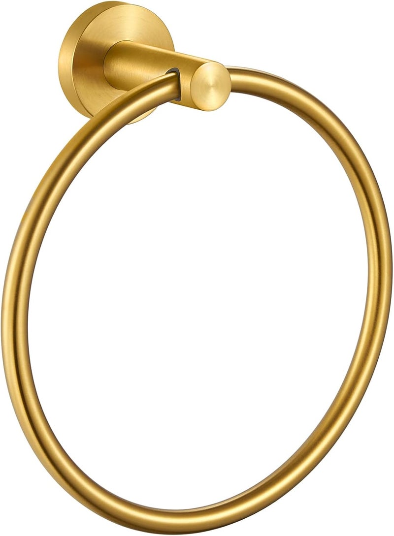 APLusee Towel Ring for Bathroom Wall, Brushed Gold Hand Towel Ring Holder, Heavy Duty SUS 304 Stainless Steel Modern Bathroom Accessories - Image 1
