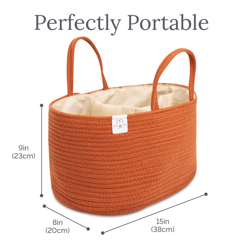 Natemia Diaper Caddy Organizer - Large, Lily Pad - Portable Rope Handles For Car Organizer - Three Compartments for Storage - Versatile Gift Bag For Baby Shower & Registry - Image 3