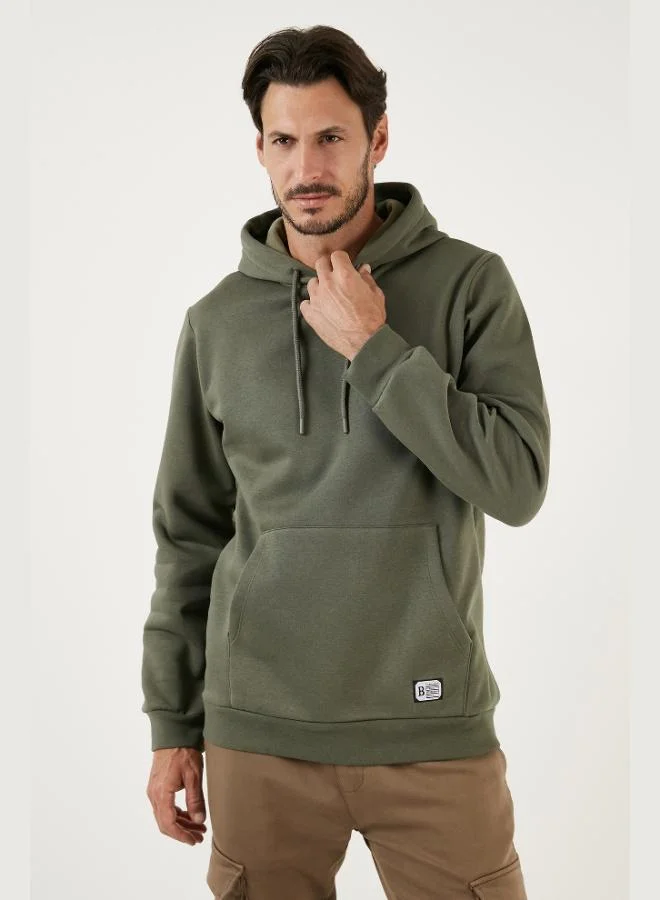Buratti Buratti Regular Fit Hooded Sweatshirt with Kangaroo Pocket, Soft Fleece Lining, Men's Sweatshirt 5905281