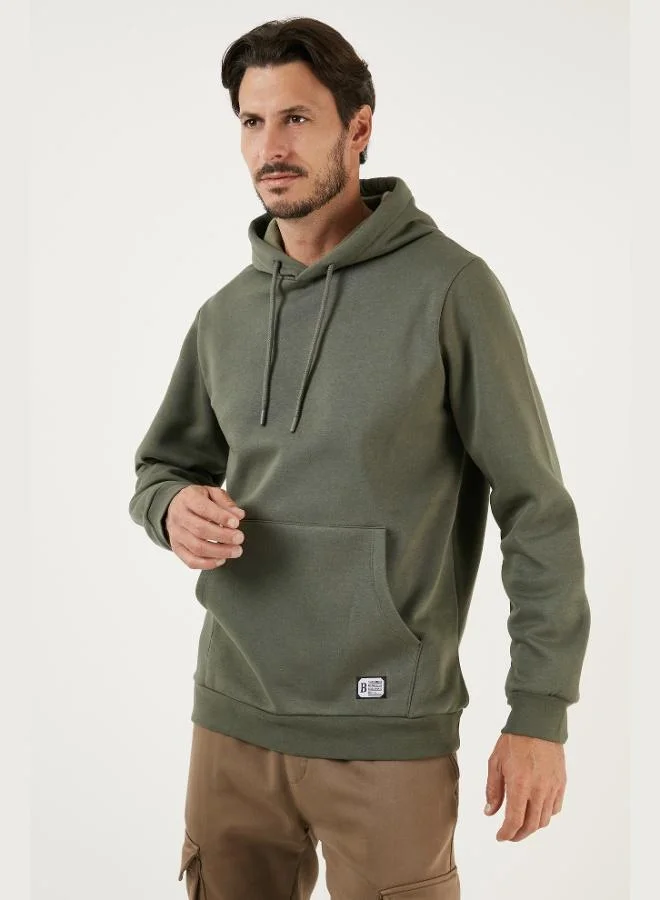 Buratti  Buratti Regular Fit Hooded Sweatshirt with Kangaroo Pocket, Soft Fleece Lining, Men's Sweatshirt 5905281 for Men | Best Price UAE