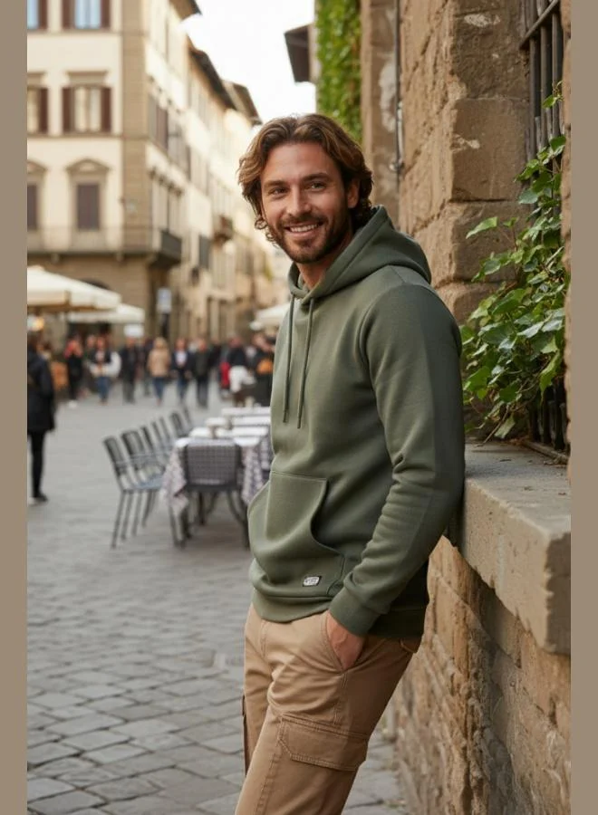 Buratti  Buratti Regular Fit Hooded Sweatshirt with Kangaroo Pocket, Soft Fleece Lining, Men's Sweatshirt 5905281 for Men | Best Price UAE