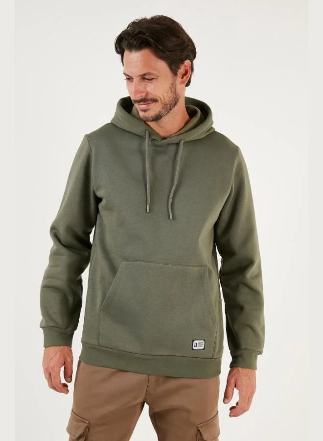 Buratti Regular Fit Hooded Sweatshirt with Kangaroo Pocket, Soft Fleece Lining, Men's Sweatshirt 5905281