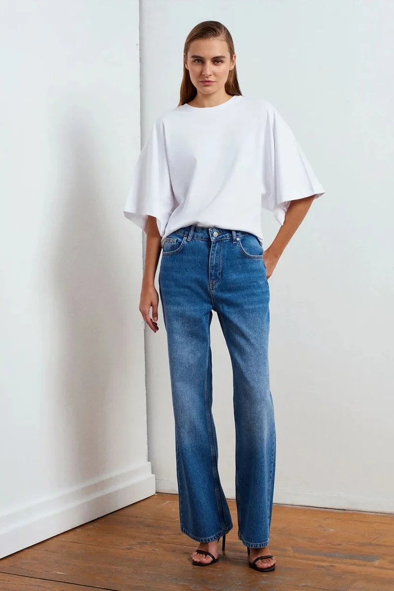 DILVIN High-Waist Wide-Leg Denim Jeans