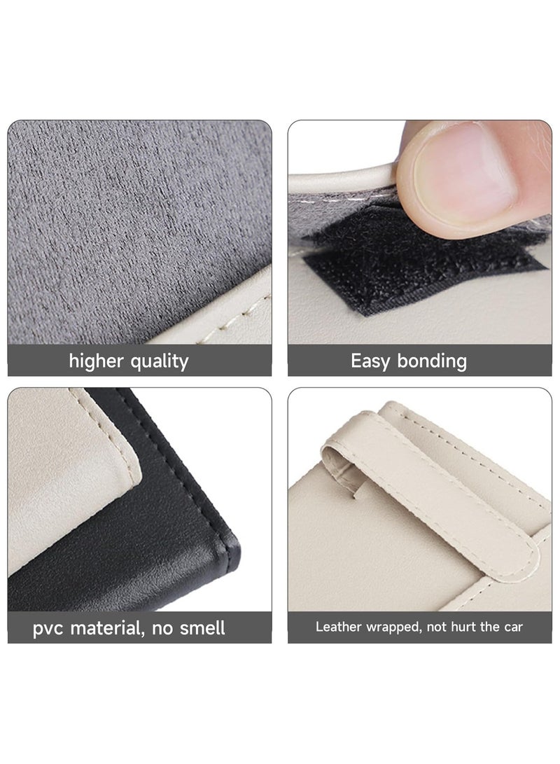 SOLARAE حامل مناديل السيارة 2 عبوة، حامل مناديل الشمس، حامل صندوق المناديل للسيارة، حامل صندوق المناديل للسيارة، حامل علبة المناديل من جلد PU لمقعد السيارة الخلفي - Image 5