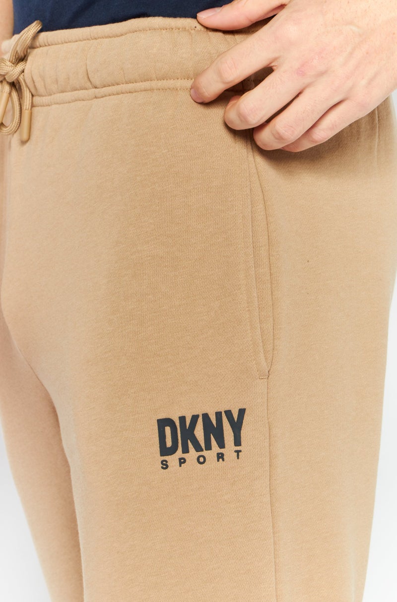 DKNY Sport Men Sportswear Fit Brand Logo Outdoor Sweatpants, Tan  - Image 3