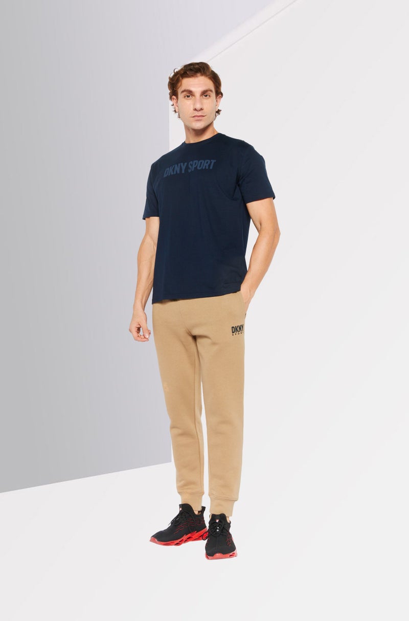 DKNY Sport Men Sportswear Fit Brand Logo Outdoor Sweatpants, Tan  - Image 2