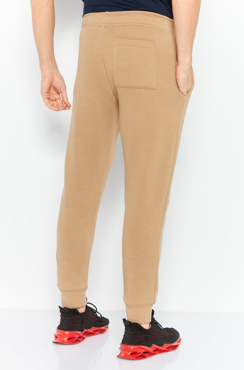 DKNY Sport Men Sportswear Fit Brand Logo Outdoor Sweatpants, Tan - Image 4