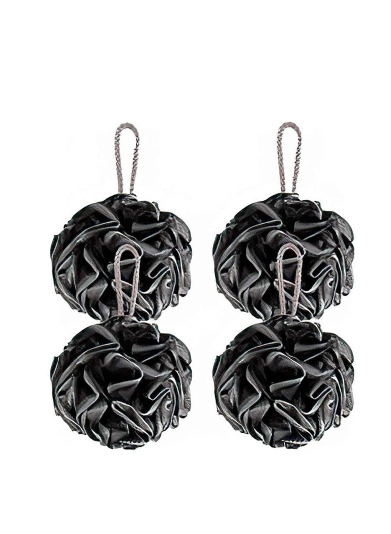 أوريتي مجموعة لوفة استحمام من ORiTi – 4 قطع إسفنج شبكي لتقشير الجسم وتنظيف البشرة (أسود) - Image 2