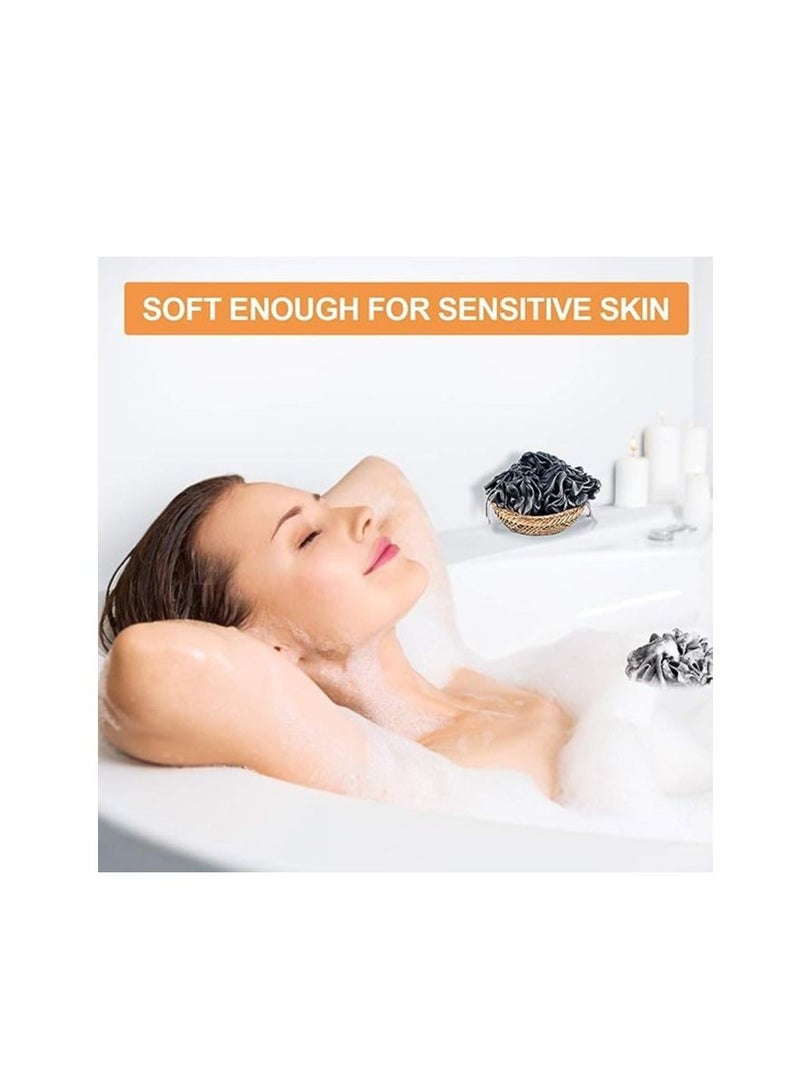 أوريتي مجموعة لوفة استحمام من ORiTi – 4 قطع إسفنج شبكي لتقشير الجسم وتنظيف البشرة (أسود) - Image 5