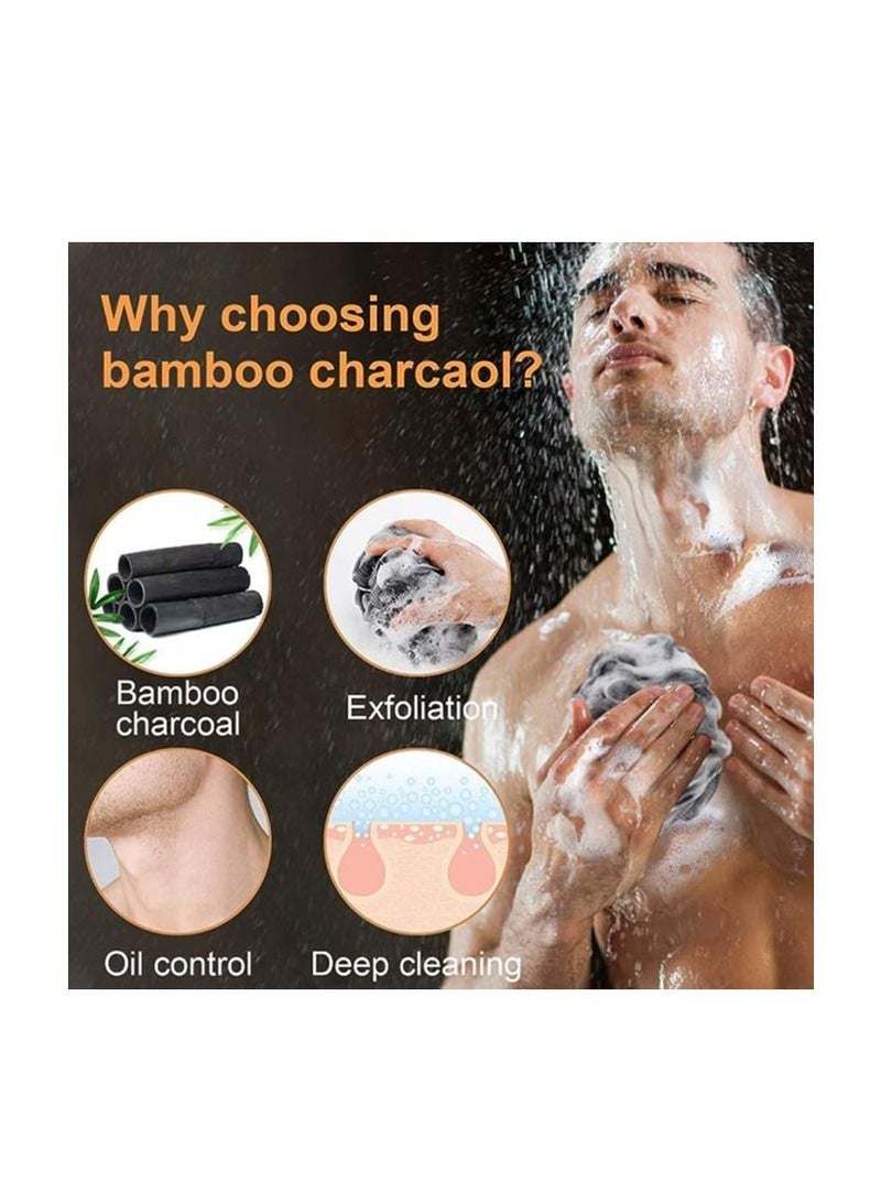 أوريتي مجموعة لوفة استحمام من ORiTi – 4 قطع إسفنج شبكي لتقشير الجسم وتنظيف البشرة (أسود) - Image 4