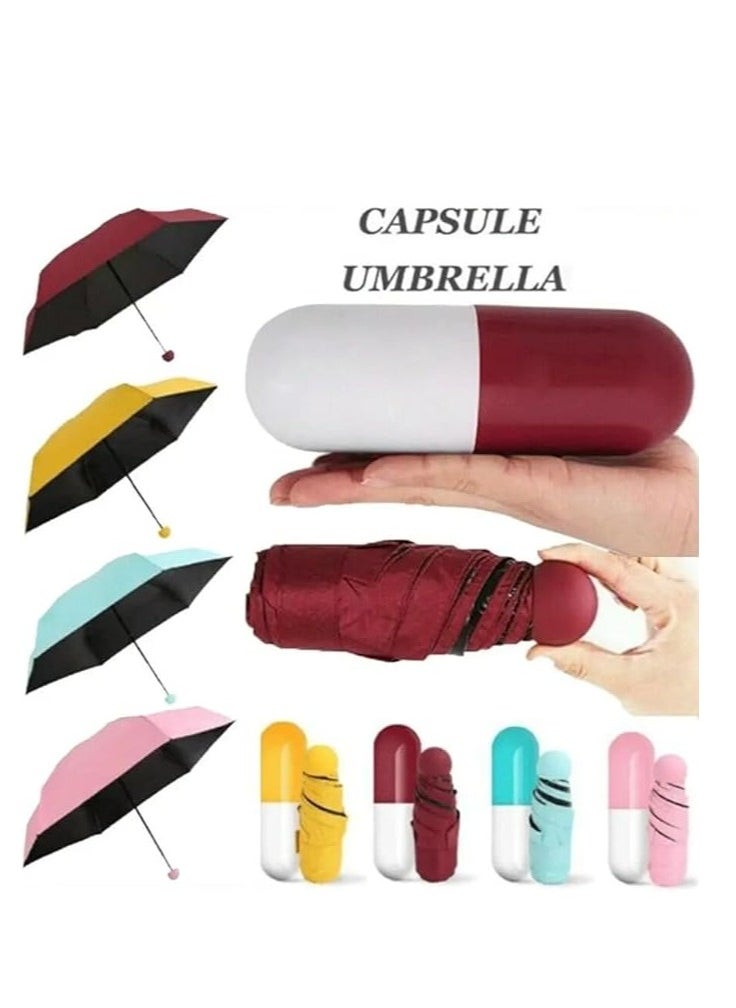 Plan A - Pocket Size Folding Travel Umbrella – Compact Lightweight Sun Rain Umbrella with UV Protection, Compact Capsule Design, Suitable for Kids, Women, Men, Windproof for Commuting and Daily Use - Image 1