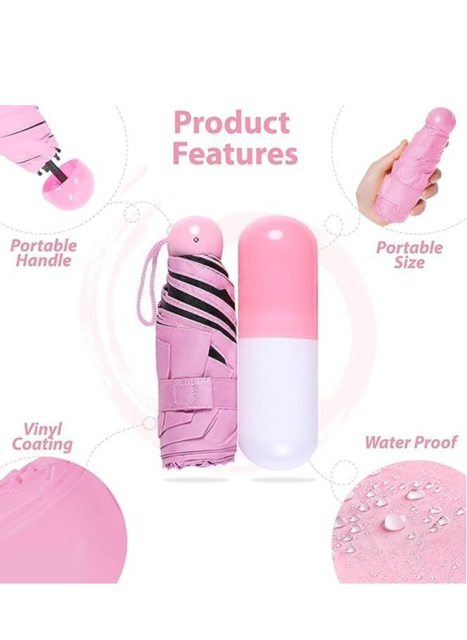 Plan A - Pocket Size Folding Travel Umbrella – Compact Lightweight Sun Rain Umbrella with UV Protection, Compact Capsule Design, Suitable for Kids, Women, Men, Windproof for Commuting and Daily Use - Image 1
