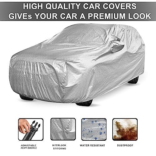 Auto Hub Waterproof Car Cover Compatible with Maruti Dzire (Model: 2017-Till Date) with Mirror & Antenna Pocket, Soft Cotton Lining, Waterproof Dzire Car Cover- Metallic Silver - Image 5