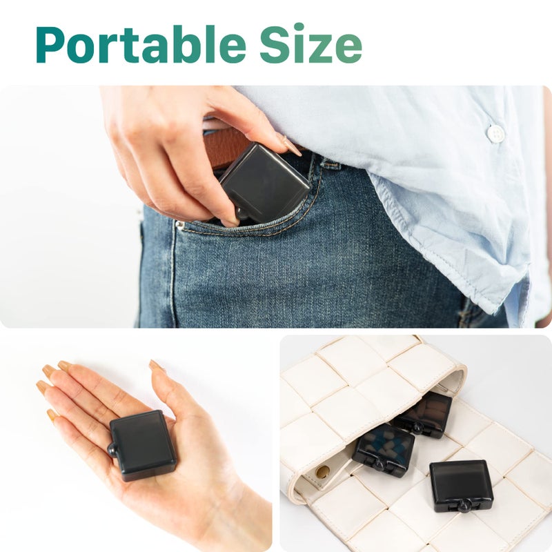 Sukuos Small Pill Box 3 pcs, Cute Travel Pill Case Portable for Pocket Purse, BPA Free Mini Pill Organizer for Pills Vitamin Fish Oil Supplements, Moistureproof Medicine Case, Easy to Clean - Image 2