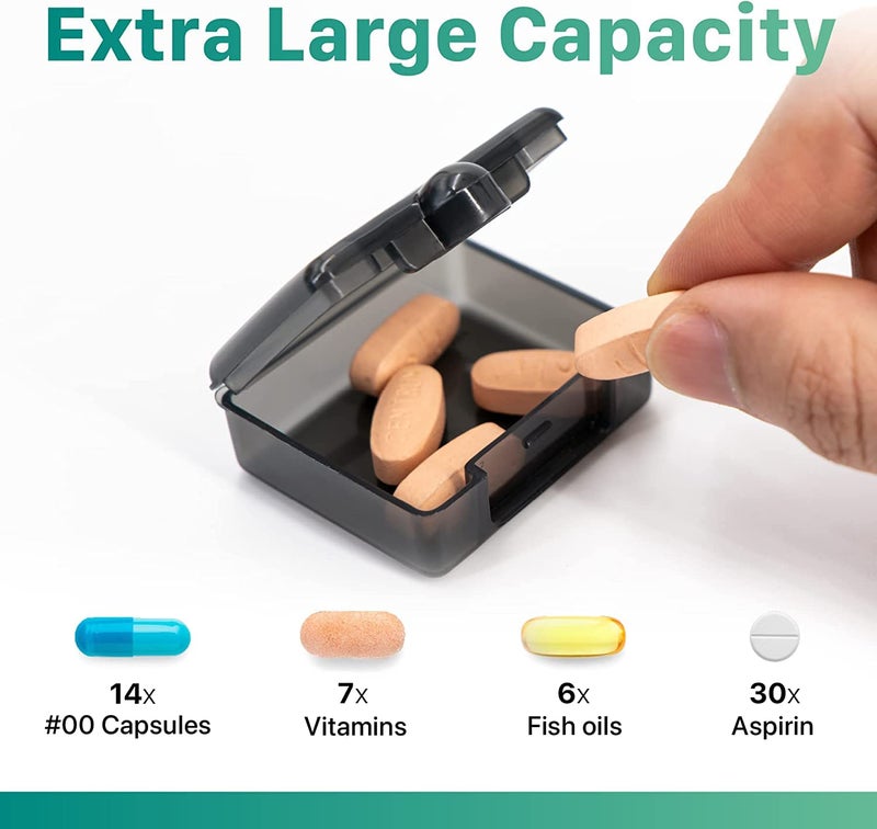Sukuos Small Pill Box 3 pcs, Cute Travel Pill Case Portable for Pocket Purse, BPA Free Mini Pill Organizer for Pills Vitamin Fish Oil Supplements, Moistureproof Medicine Case, Easy to Clean - Image 4