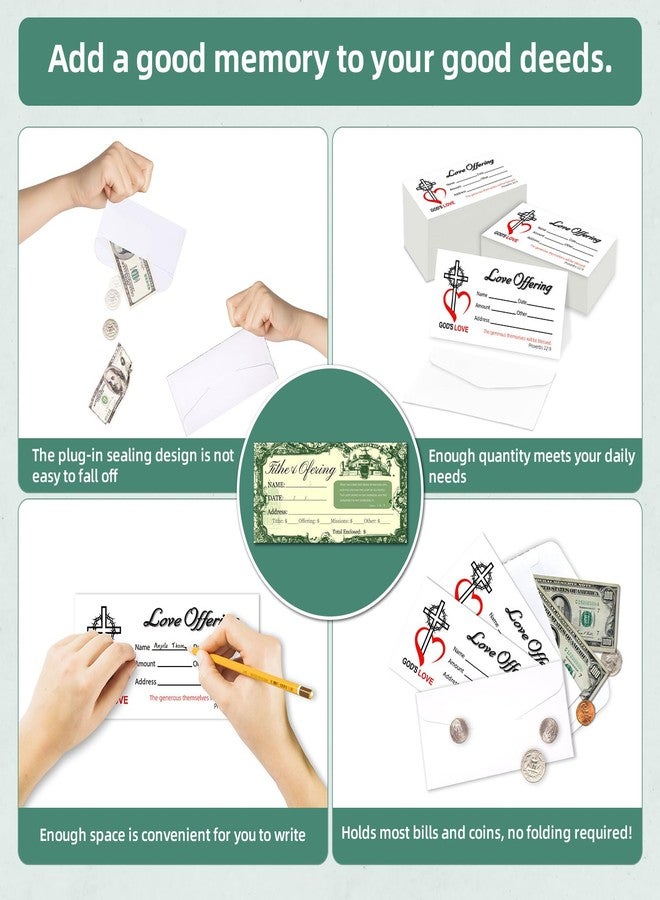 XIISVINT Church Offering Envelopes - 6.42 x 3.23 Inch Tithe and Offering Envelopes (100, Love and Dedication) - Image 3