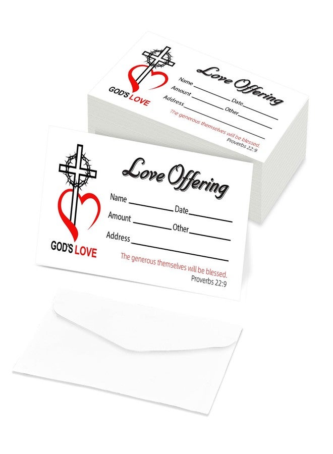 XIISVINT Church Offering Envelopes - 6.42 x 3.23 Inch Tithe and Offering Envelopes (100, Love and Dedication) - Image 1