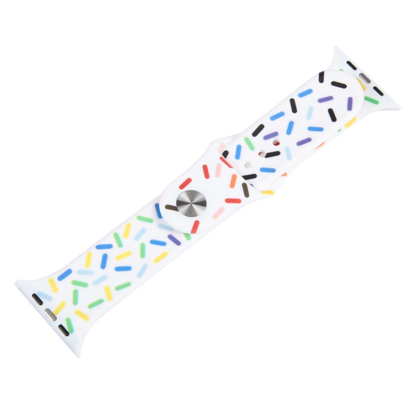 إيروريكس سوار ساعة سيليكون قوس قزح لساعة Apple Watch Se مقاس 40 مم (أبيض) - Image 3