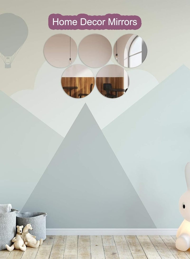 TPGP 2 Pieces 24 cm Mirror Tiles Self Adhesive Acrylic Mirror HD Round Sticky Mirror Large Plastic Frameless Mirror 2mm Acrylic Mirror Tiles Circle Wall Adhesive Mirror for Home,Decor (24*24cm*2mm) - Image 3