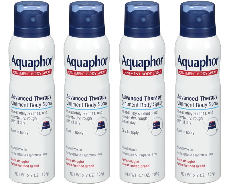 Aquaphor Ointment Body Spray - Moisturizes and Heals Dry, Rough Skin - 3.7 oz. Spray Can, 4 Pack - Image 1