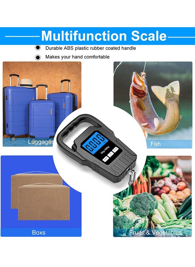 Digital Fish Scale Hanging Scale Fishing Scale, 110lb/50kg Luggage Scale,Fish Weighing Scale, Upgrade Large Handle & Backlit LCD Display, Fishing Gifts for Men