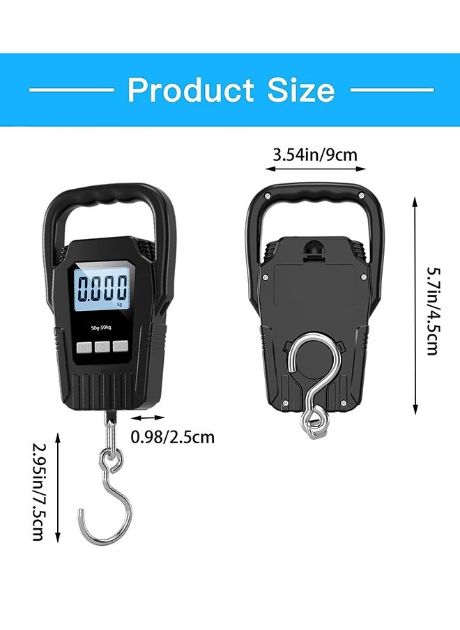 Digital Fish Scale Hanging Scale Fishing Scale, 110lb/50kg Luggage Scale,Fish Weighing Scale, Upgrade Large Handle & Backlit LCD Display, Fishing Gifts for Men