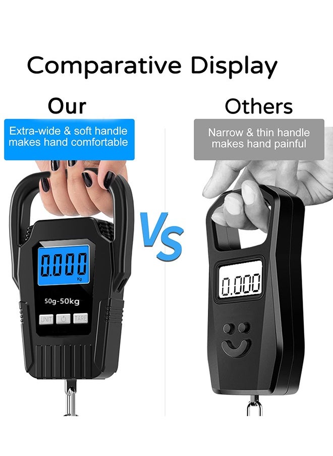 Digital Fish Scale Hanging Scale Fishing Scale, 110lb/50kg Luggage Scale,Fish Weighing Scale, Upgrade Large Handle & Backlit LCD Display, Fishing Gifts for Men