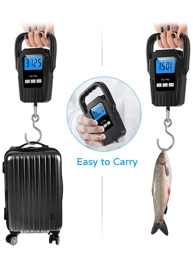 Digital Fish Scale Hanging Scale Fishing Scale, 110lb/50kg Luggage Scale,Fish Weighing Scale, Upgrade Large Handle & Backlit LCD Display, Fishing Gifts for Men