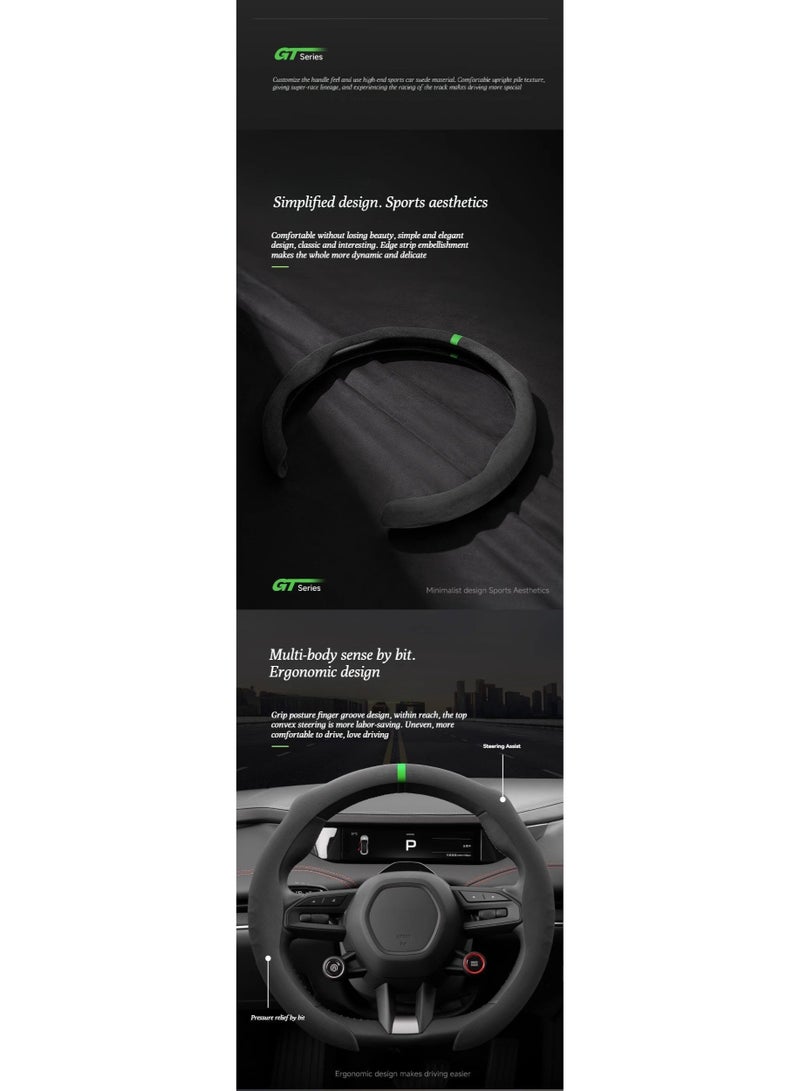 شاومي غطاء عجلة القيادة شياومي الجديدة إس يو 7 -مناسب لجميع الفصول، نسيج الجلد الجلدي، مضاد للانزلاق، وممتص للتعرق، لكل من الرجال والنساء، نمط بسيط 5D، غطاء مقبض على شكل بطاقة - Image 2