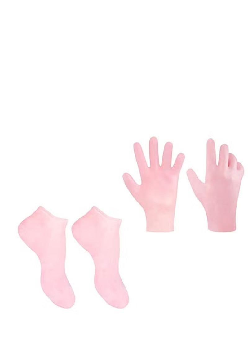 Smooth, Moisturizing Socks Set Gel Spa Gloves Skin Care Socks, for Moisturize Soften Repairing Hands Feet Callus Remover, Gifts for Friends and Families - Image 1