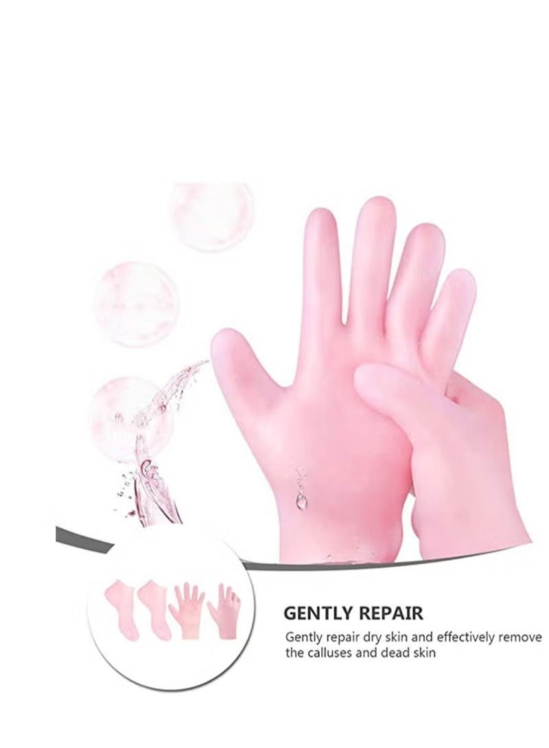 Smooth, Moisturizing Socks Set Gel Spa Gloves Skin Care Socks, for Moisturize Soften Repairing Hands Feet Callus Remover, Gifts for Friends and Families - Image 4