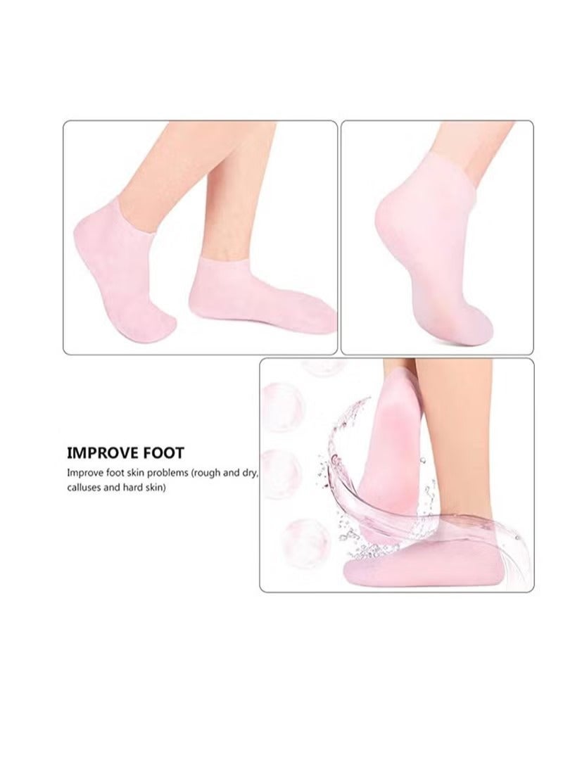 Smooth, Moisturizing Socks Set Gel Spa Gloves Skin Care Socks, for Moisturize Soften Repairing Hands Feet Callus Remover, Gifts for Friends and Families - Image 2